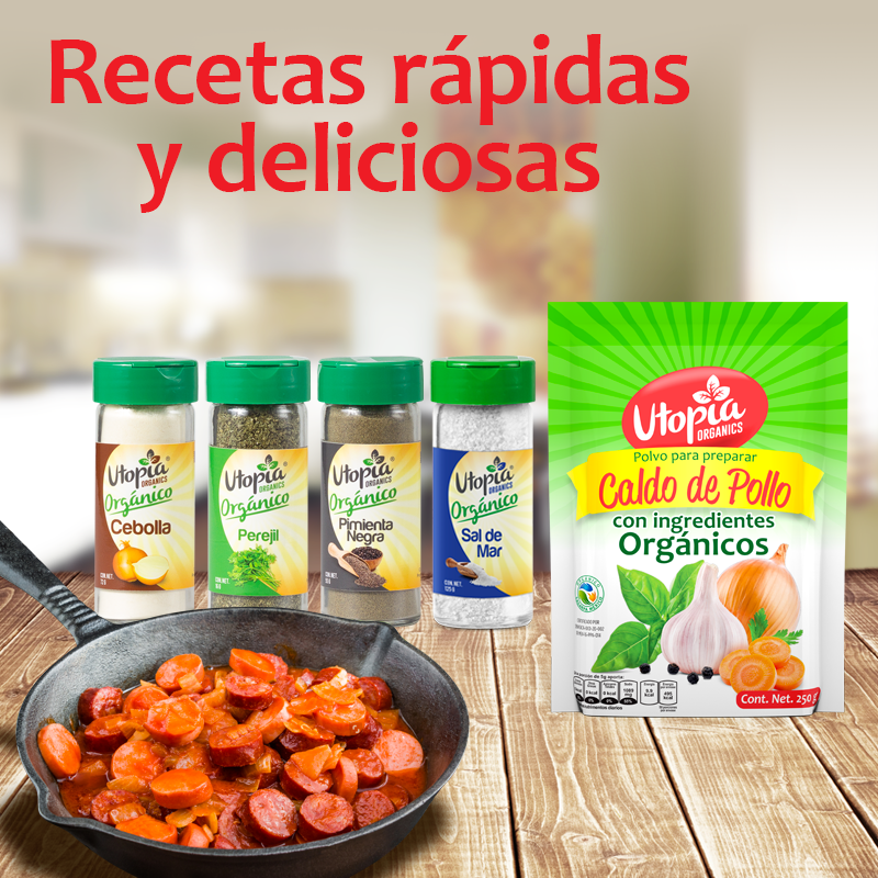 Salchichas de Soya en salsa Roja con especias Utopia Organics