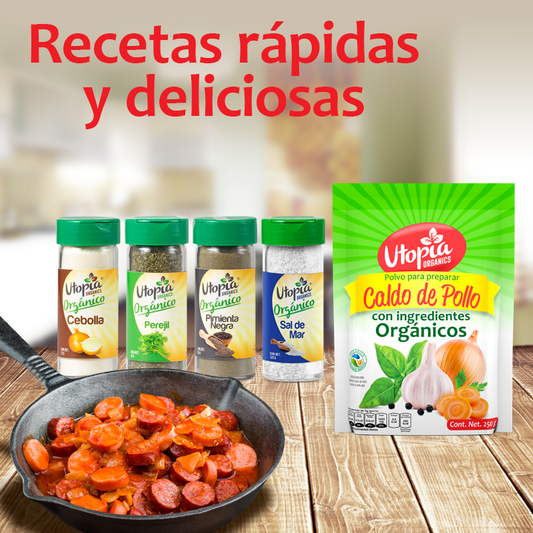 Salchichas de Soya en salsa Roja con especias Utopia Organics